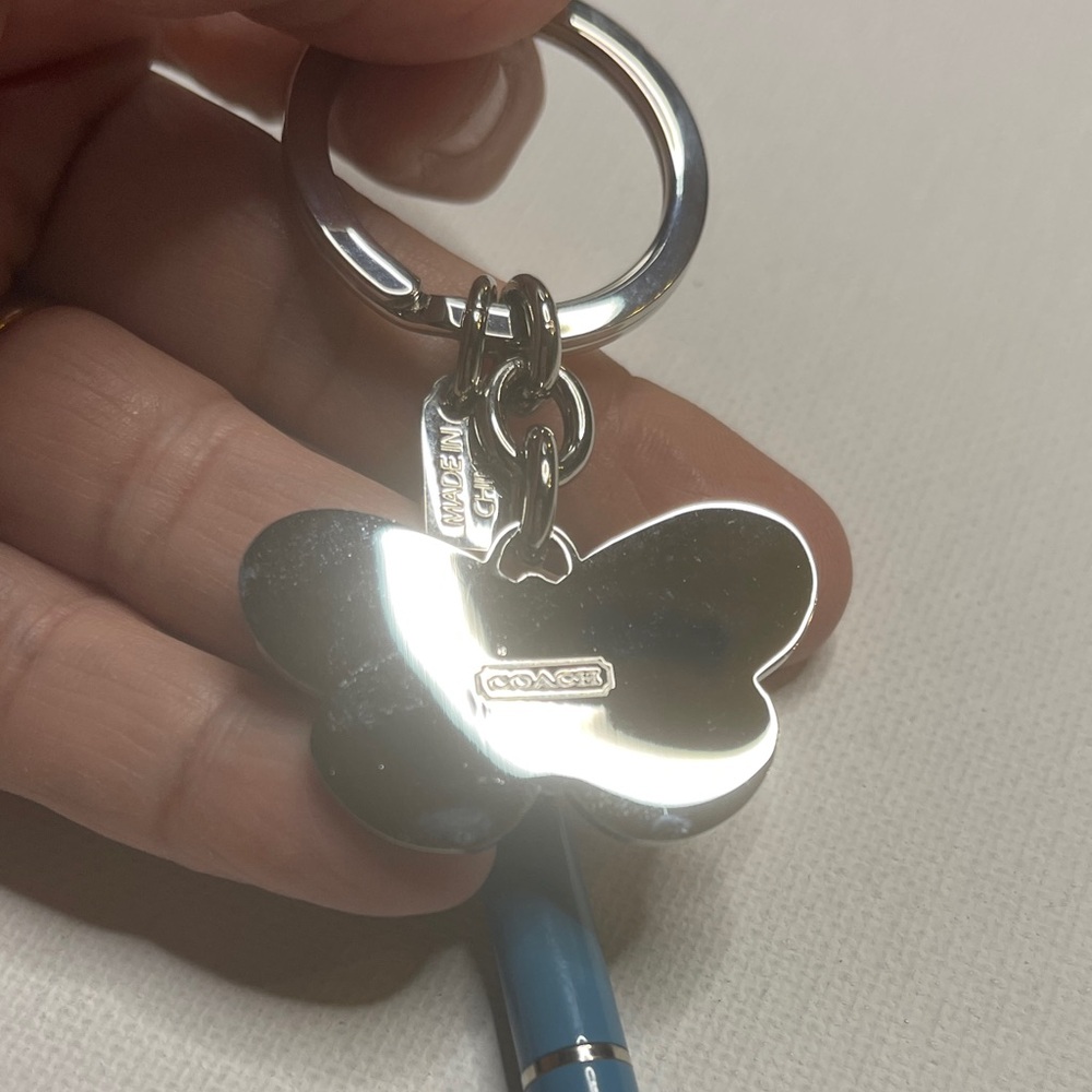 Coach Blue and Green Butterfly Keychain with Coach Pen - Picture 5 of 5
